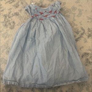 Tartine et Chocolat Blue and White Striped Toddler Dress 2Y